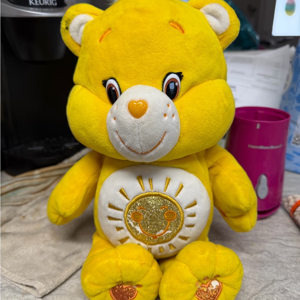 Care Bears Yellow Plush with Gold Accents